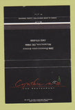 Matchbook Cover - Cynthia's Restaurant Wilmington DE 40 Strike