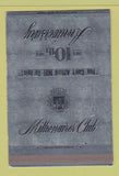Matchbook Cover - Millionaire's Club 10th Anniversary 1973 Chicago IL 40 Strike