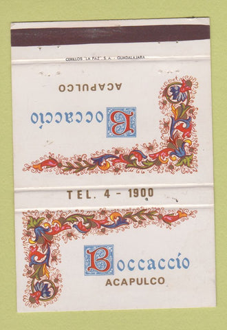 Matchbook Cover - Boccaccio Acapulco Mexico 40 Strike