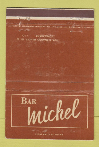 Matchbook Cover - Bar Michel Copacabana Rio De Janeiro WEAR 40 Strike