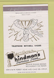 Matchbook Cover - Hindman's Restaurant Milwaukee WI 40 Strike