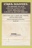 Matchbook Cover - Casa Manuel Brussels Belgium WEAR 40 Strike