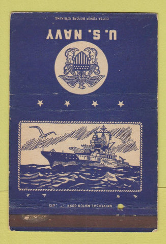 Matchbook Cover - US Navy WEAR 40 Strike
