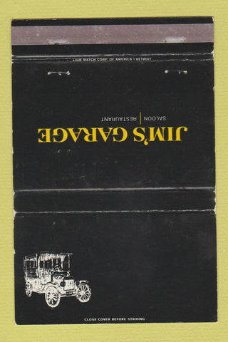 Matchbook Cover - Jim's Garage Restaurant Detroit MI WEAR 40 Strike