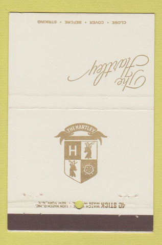 Matchbook Cover - The Hartley Hotel Mount Vernon NY 40 Stick