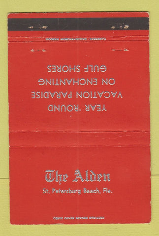 Matchbook Cover - The Alden St Petersburg Beach FL 40 Strike