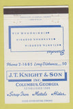 Matchbook Cover - JT Knight Son Columbus GA Scrap Iron Metal 40 Strike