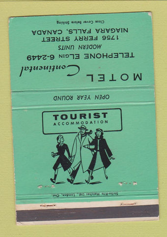 Matchbook Cover - Motel Continental Niagara Falls ON 40 Strike