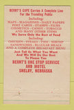 Matchbook Cover - Bernt's Motel Shelby NE oil gas 40 Strike