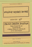 Matchbook Cover - Bear Creek Station Cockrell Hill TX 40 Strike