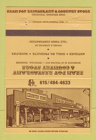 Matchbook Cover - Bean Pot Restaurant Crossville TN 40 Strike