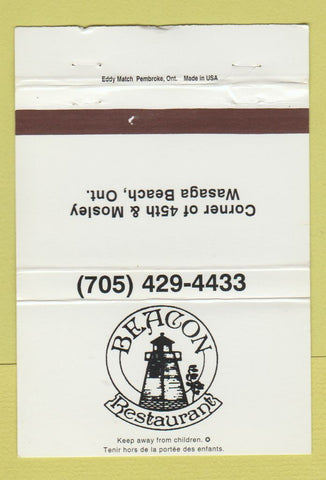 Matchbook Cover - Beacon Restaurant Wasaga Beach ON WEAR 40 Strike