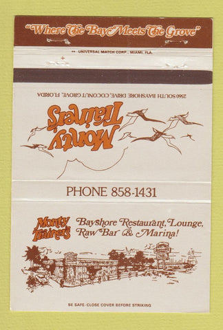 Matchbook Cover - Monty Trainer's Restaurant Coconut Grove FL 40 Strike