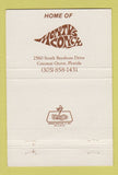 Matchbook Cover - Monty Trainer's Restaurant Coconut Grove FL 40 Strike