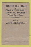 Matchbook Cover - Frontier Inn Restaurant Rockton IL WEAR 40 Strike