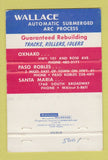Matchbook Cover - Wallace Caterpillar Tractors Paso Robles Oxnard CA 40 Strike