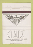 Matchbook Cover - Claude Richmond VA WHITE 40 Strike
