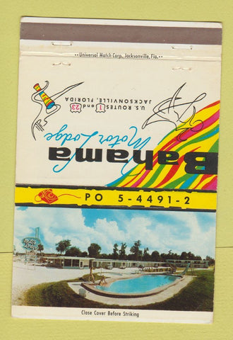 Matchbook Cover - Bahama Motor Lodge Jacksonville FL 40 Strike