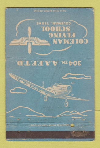 Matchbook Cover - Coleman Flying School Coleman TX military WEAR 40 Strike