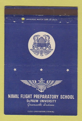 Matchbook Cover - Naval Flight School DePauw University Greencastle IN 40 Strike