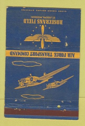Matchbook Cover - Rosecrans Field St Joseph MO Air Force WEAR 40 Strike
