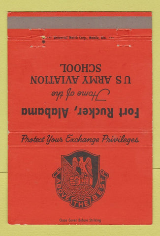 Matchbook Cover - Fort Rucker AL US Army Aviation School 40 Strike