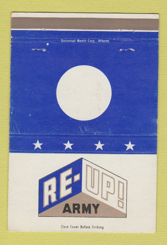 Matchbook Cover - Army Re-Enlist WEAR 40 Strike