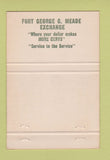 Matchbook Cover - Fort Geo Meade MD Army  40 Strike