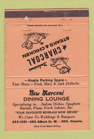 Matchbook Cover - Marconi Lounge Sault Ste Marie  ON WEAR 40 Strike