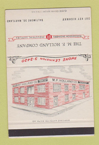 Matchbook Cover - MF Holland Transmission Baltimore MD SAMPLE 40 Strike
