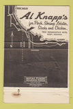 Matchbook Cover - Al Knapp's Restaurant Roby IN 40 Strike