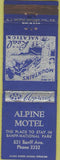 Matchbook Cover - Alpine Motel Banff National Park