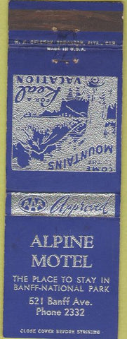 Matchbook Cover - Alpine Motel Banff National Park