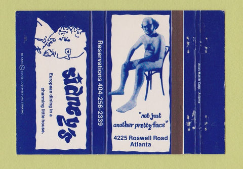 Matchbook Cover - Sidney's Restaurant Atlanta GA #2 40 Strike