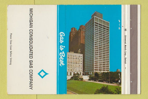 Matchbook Cover - Michigan Consolidated Gas MI #2 40 Strike