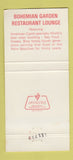 Matchbook Cover - Bohemian Garden Restaurant Greenacres FL 30 Strike