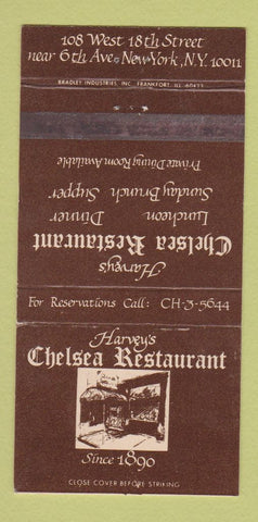 Matchbook Cover - Harvey's Chelsea Restaurant New York City WEAR 30 Strike