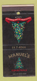 Matchbook Cover - Manuel's Cocktails San Francisco CA Christmas 30 Strike