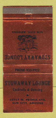 Matchbook Cover - Stowaway Lounge Sun City AZ WEAR 30 Strike