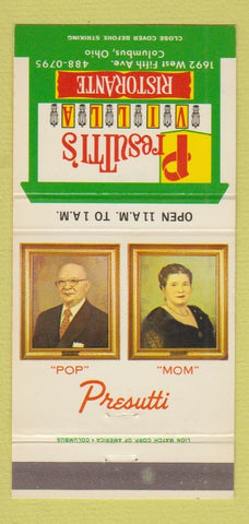 Matchbook Cover - Presutti's Ristorante Columbus OH 30 Strike