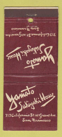 Matchbook Cover - Yamato Sukiyaki House San Francisco CA 30 Strike