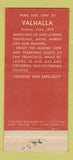 Matchbook Cover - Valhalla Inn Restaurant Sausalito CA girlie 21 Strike Feature