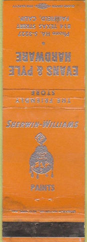 Matchbook Cover - Sherwin Willaims Paint Fairfield CA WORN