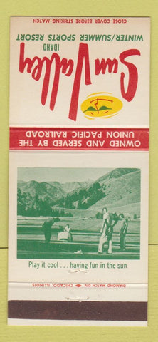 Matchbook Cover - Sun Valley ID Resort Union Pacific Railroad 30 Strike