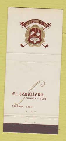 Matchbook Cover - El Caballero Country Club Tarzana CA 30 Stick