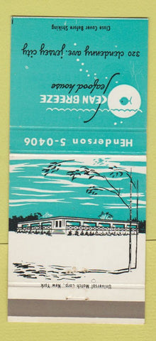 Matchbook Cover - Ocean Breeze Seafood House Jersey City NJ 30 Strike