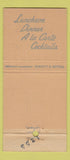 Matchbook Cover - Harbor Restaurant Parsippany NJ 30 Stick