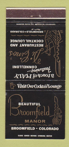 Matchbook Cover - Broomfield Manor Colorado WEAR 30 Strike