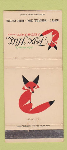 Matchbook Cover - John Yervant's Fox Hill Restaurant Ridgefield CT 30 Strike