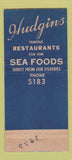 Matchbook Cover - Hudgins Restaurant Seafood West Palm Beach FL 30 Stick